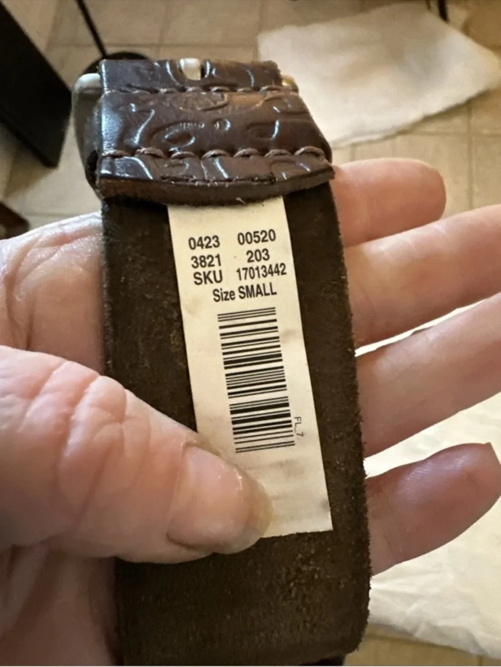 AEO EMBOSSED BOHO LEATHER BELT SMALL